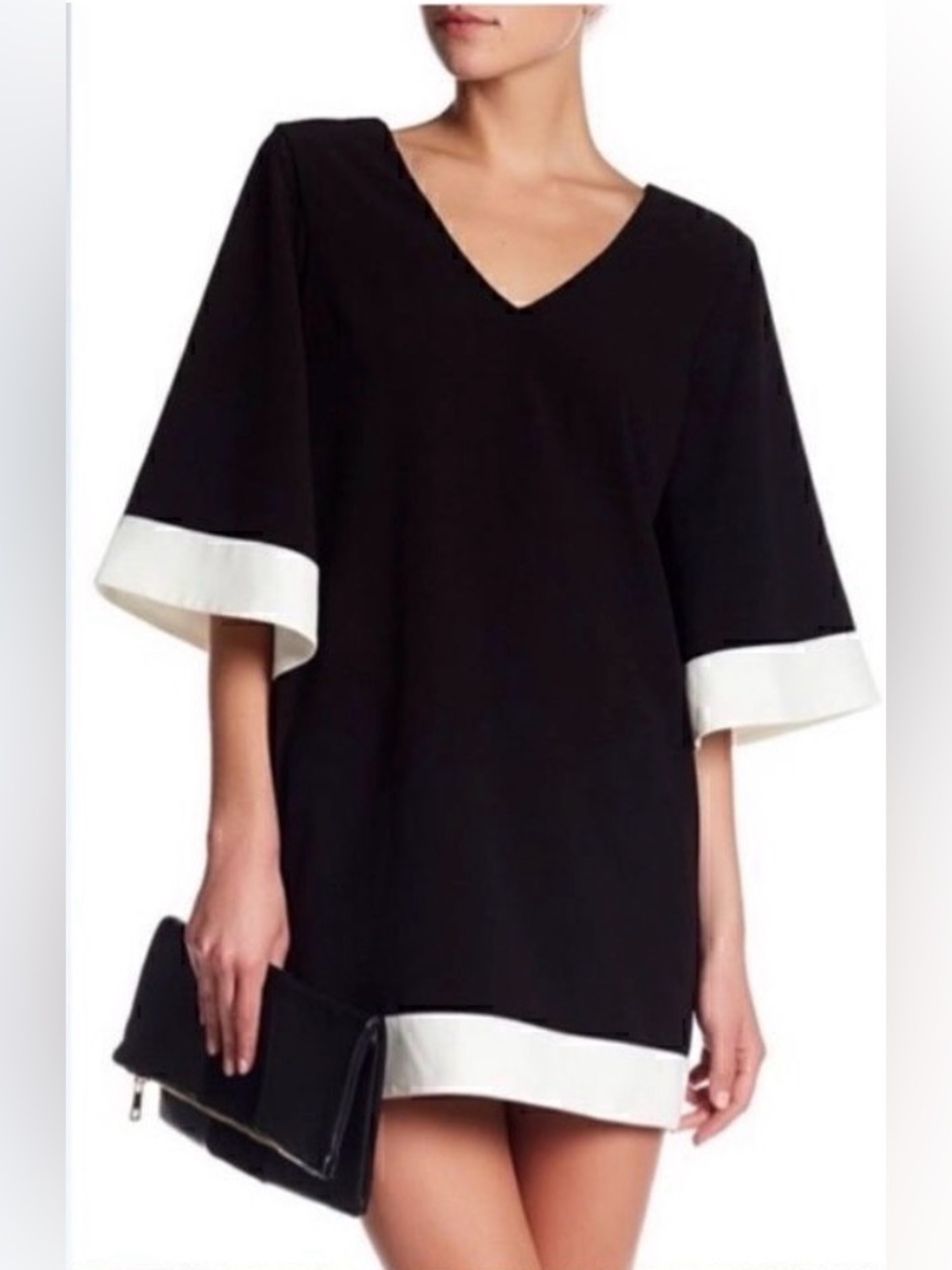 Ali & Jay Colorblock Kimono Mini Dress – Black & White | Size Small 🖤🤍